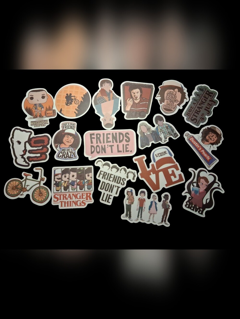 Stranger Things Sticker Pack - 'Friends Don't Lie' Pink & Tan Set
